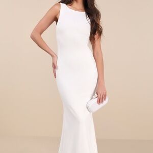 Lulus Love In Your Eyes Ivory Knotted Mermaid Maxi Dress White - Size XXS